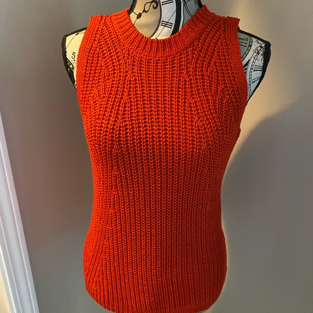 Ann Taylor Loft sleeveless sweater. Burnt orange.